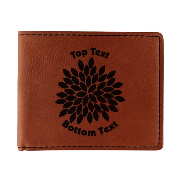 Custom Mums Flower Leatherette Bifold Wallet (Personalized)