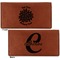 Mums Flower Leather Checkbook Holder Front and Back
