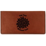 Mums Flower Leatherette Checkbook Holder - Double Sided (Personalized)