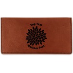 Mums Flower Leatherette Checkbook Holder (Personalized)