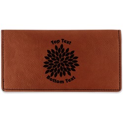 Mums Flower Leatherette Checkbook Holder - Double Sided (Personalized)