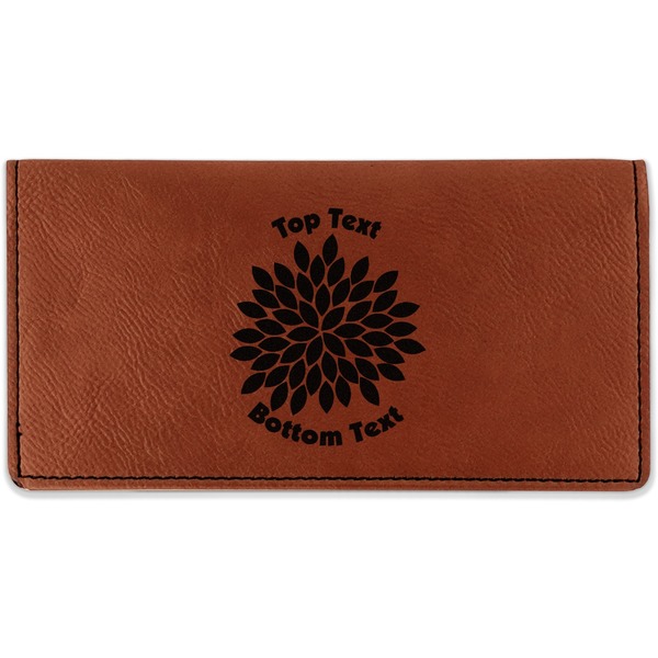 Custom Mums Flower Leatherette Checkbook Holder - Single Sided (Personalized)