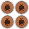 Mums Flower Leather Coaster Set of 4