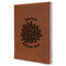 Mums Flower Leather Sketchbook - Large - Double Sided - Angled View