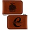 Mums Flower Leatherette Magnetic Money Clip - Front and Back