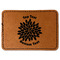 Mums Flower Faux Leather Iron On Patch - Rectangle (Personalized)