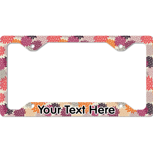 Custom Mums Flower License Plate Frame - Style C (Personalized)