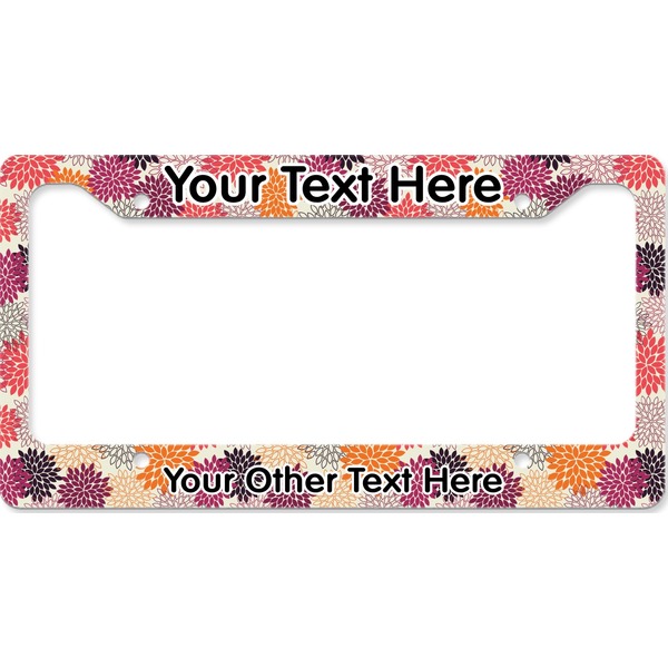 Custom Mums Flower License Plate Frame - Style B (Personalized)