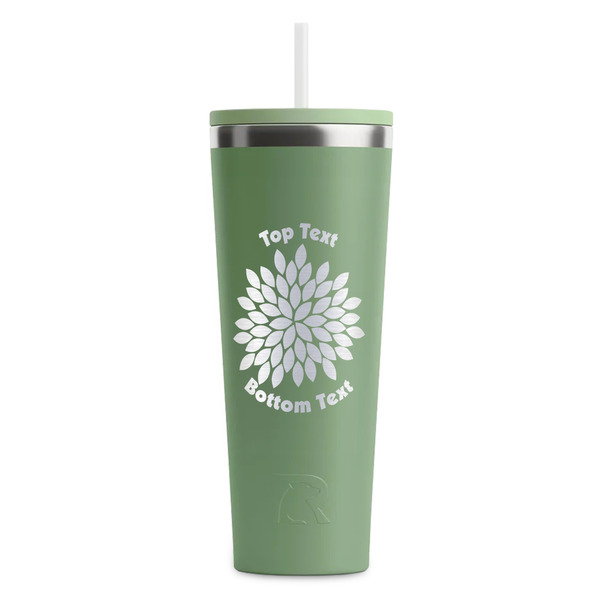 Mums Flower Light Green RTIC Everyday Tumbler - 28 oz. - Front