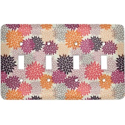 Mums Flower Light Switch Cover (4 Toggle Plate)