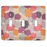 Mums Flower Light Switch Cover (3 Toggle Plate)