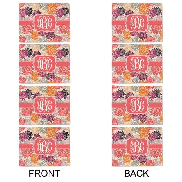 Mums Flower Linen Placemat - APPROVAL Set of 4 (double sided)