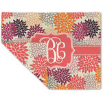 Mums Flower Double-Sided Linen Placemat - Single w/ Monogram