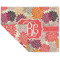 Mums Flower Double-Sided Linen Placemat - Single w/ Monogram