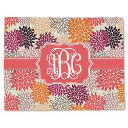 Mums Flower Single-Sided Linen Placemat - Single w/ Monogram