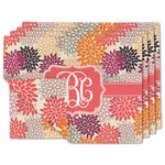 Mums Flower Linen Placemat w/ Monogram