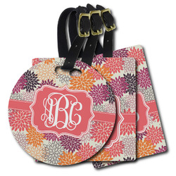 Mums Flower Plastic Luggage Tag (Personalized)