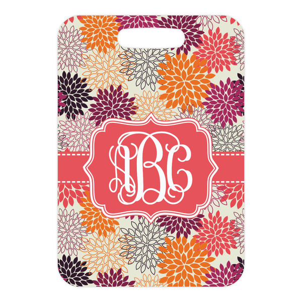 Mums Flower Metal Luggage Tag - Front Without Strap