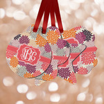 Mums Flower Metal Ornaments - Double Sided w/ Monogram