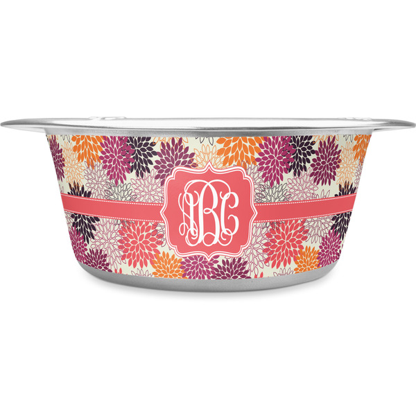 Custom Mums Flower Stainless Steel Dog Bowl - Small (Personalized)