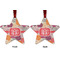 Mums Flower Metal Star Ornament - Front and Back