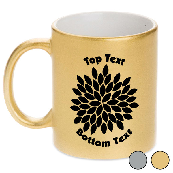 Mums Flower Metallic Mugs