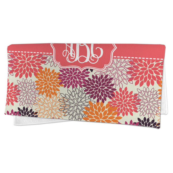 Mums Flower Microfiber Dish Rag - FOLDED (half)