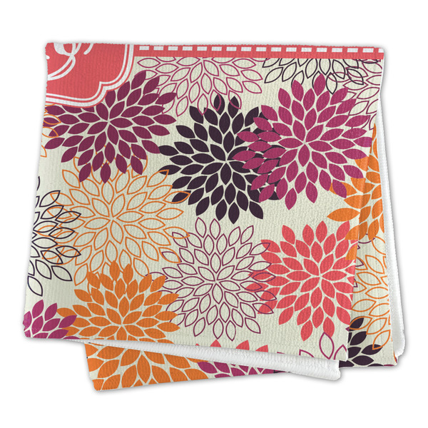 Mums Flower Microfiber Dish Rag - FOLDED (square)