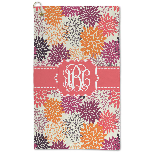 Custom Mums Flower Microfiber Golf Towel (Personalized)