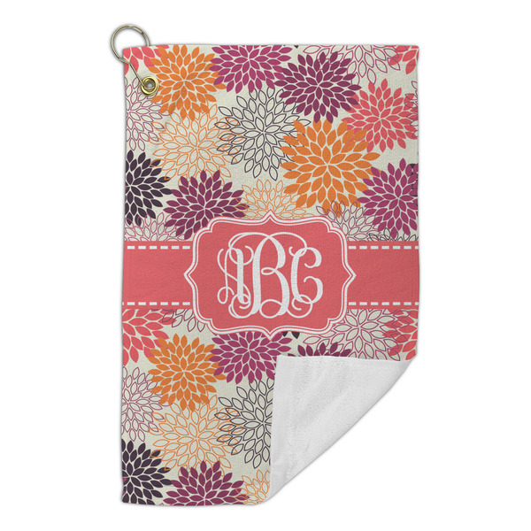 Mums Flower Microfiber Golf Towels Small - FRONT FOLDED