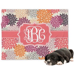 Mums Flower Dog Blanket - Large (Personalized)