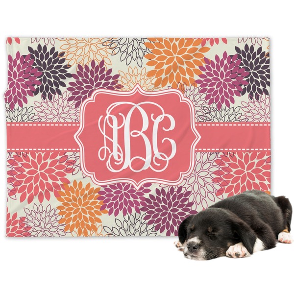 Custom Mums Flower Dog Blanket (Personalized)