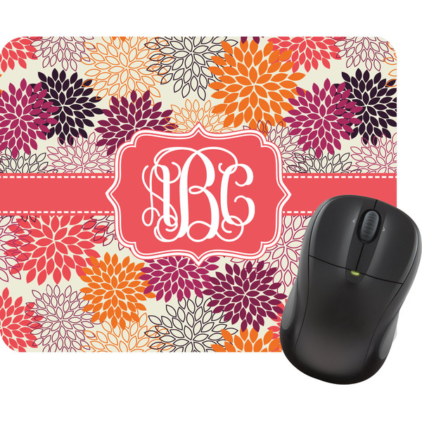 Custom Mums Flower Rectangular Mouse Pad (Personalized)