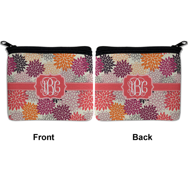 Mums Flower Neoprene Coin Purse - Front & Back (APPROVAL)