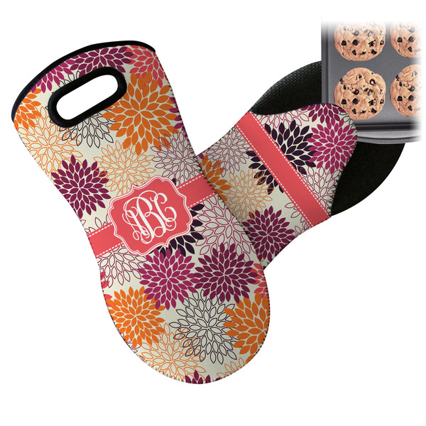 Mums Flower Neoprene Oven Mitt