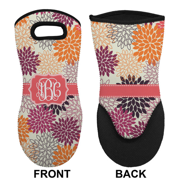Mums Flower Neoprene Oven Mitt (Front & Back)
