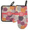 Mums Flower Left Oven Mitt & Pot Holder Set w/ Monogram