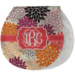 Mums Flower Burp Pad - Velour w/ Monogram