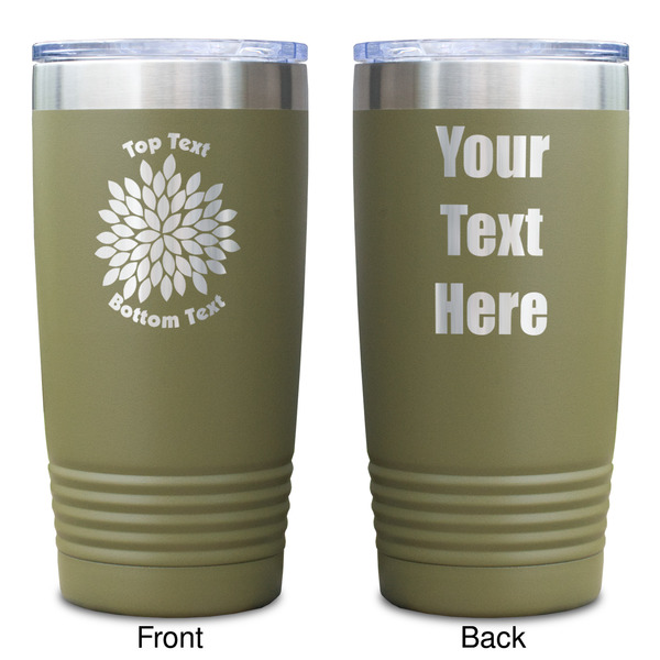 Mums Flower Olive Polar Camel Tumbler - 20oz - Double Sided - Approval