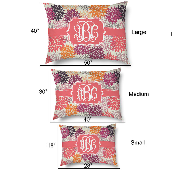 Mums Flower Outdoor Dog Beds - SIZE CHART