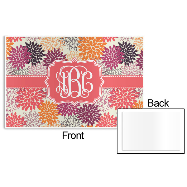 Mums Flower Disposable Paper Placemat - Front & Back