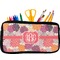 Mums Flower Neoprene Pencil Case - Small w/ Monogram