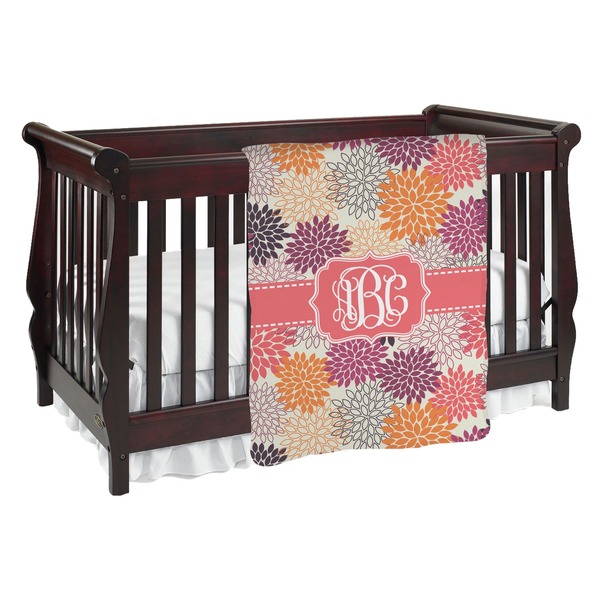 Custom Mums Flower Baby Blanket (Single Sided) (Personalized)