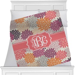 Mums Flower Minky Blanket - Twin / Full - 80"x60" - Double Sided (Personalized)