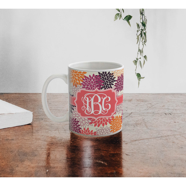 Mums Flower Personalized Coffee Mug - Lifestyle