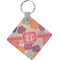 Mums Flower Diamond Plastic Keychain w/ Monogram
