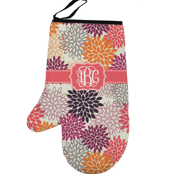 Mums Flower Personalized Oven Mitt - Left