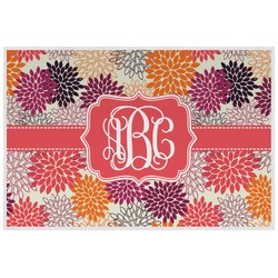 Mums Flower Laminated Placemat w/ Monogram