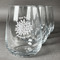 Mums Flower Stemless Wine Glasses (Set of 4) (Personalized)