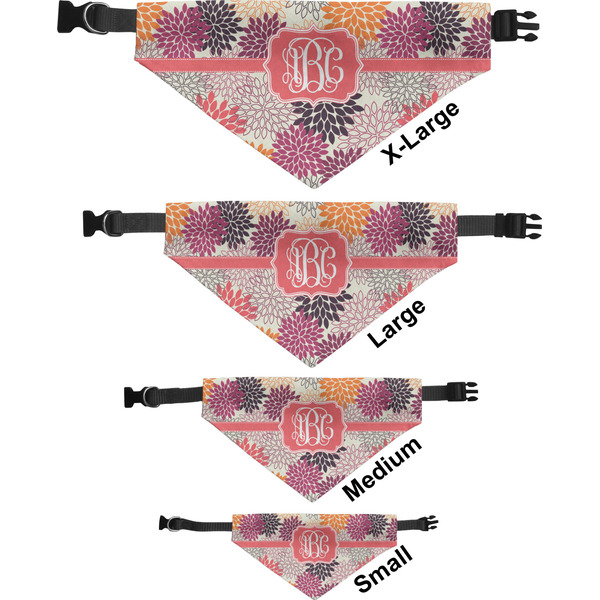 Mums Flower Pet Bandana Sizes
